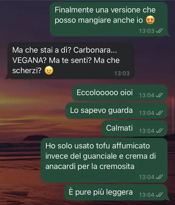 La carbonara vegana